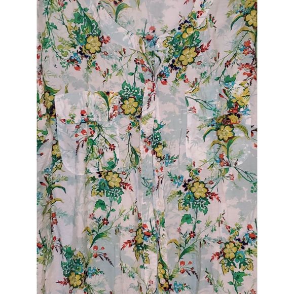 VanHuesen Women's Floral Print Button Up Blouse Long Sleeves Size XL - Picture 3 of 14